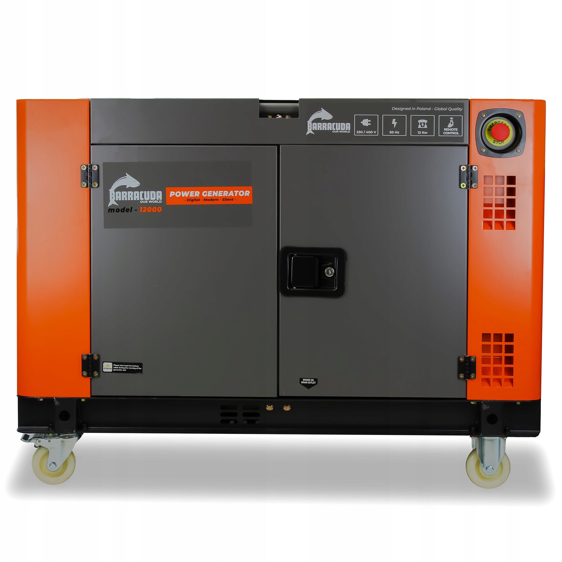 Generator set 15kVA 12kW 400V Barracuda 12000 SILENT DIESEL + ATS Manufacturer code B12000SD2v95+ATS