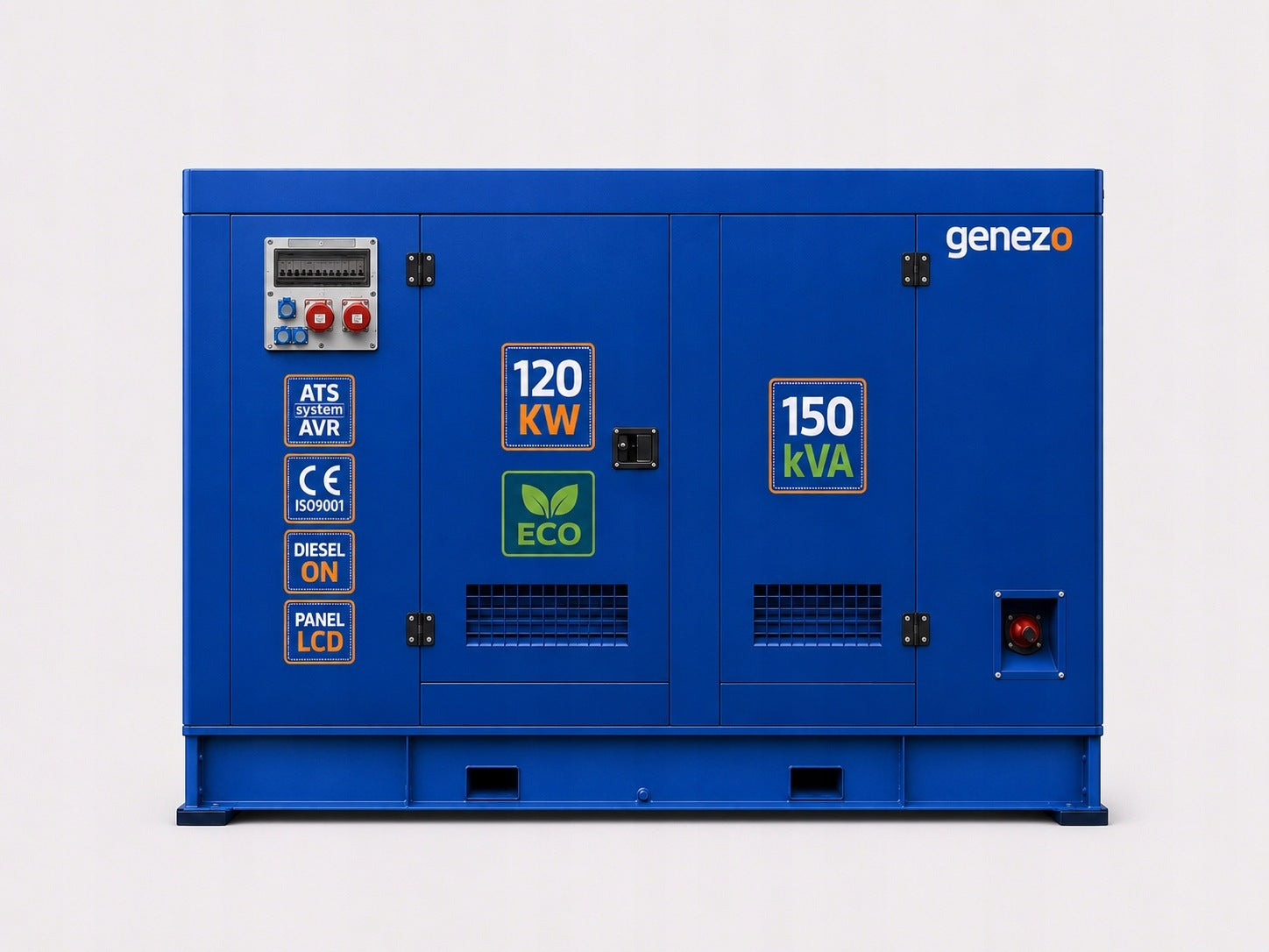 Generator set 3-F Genezo 120 KW DIESEL GF2-120KW ATS Packaging status original