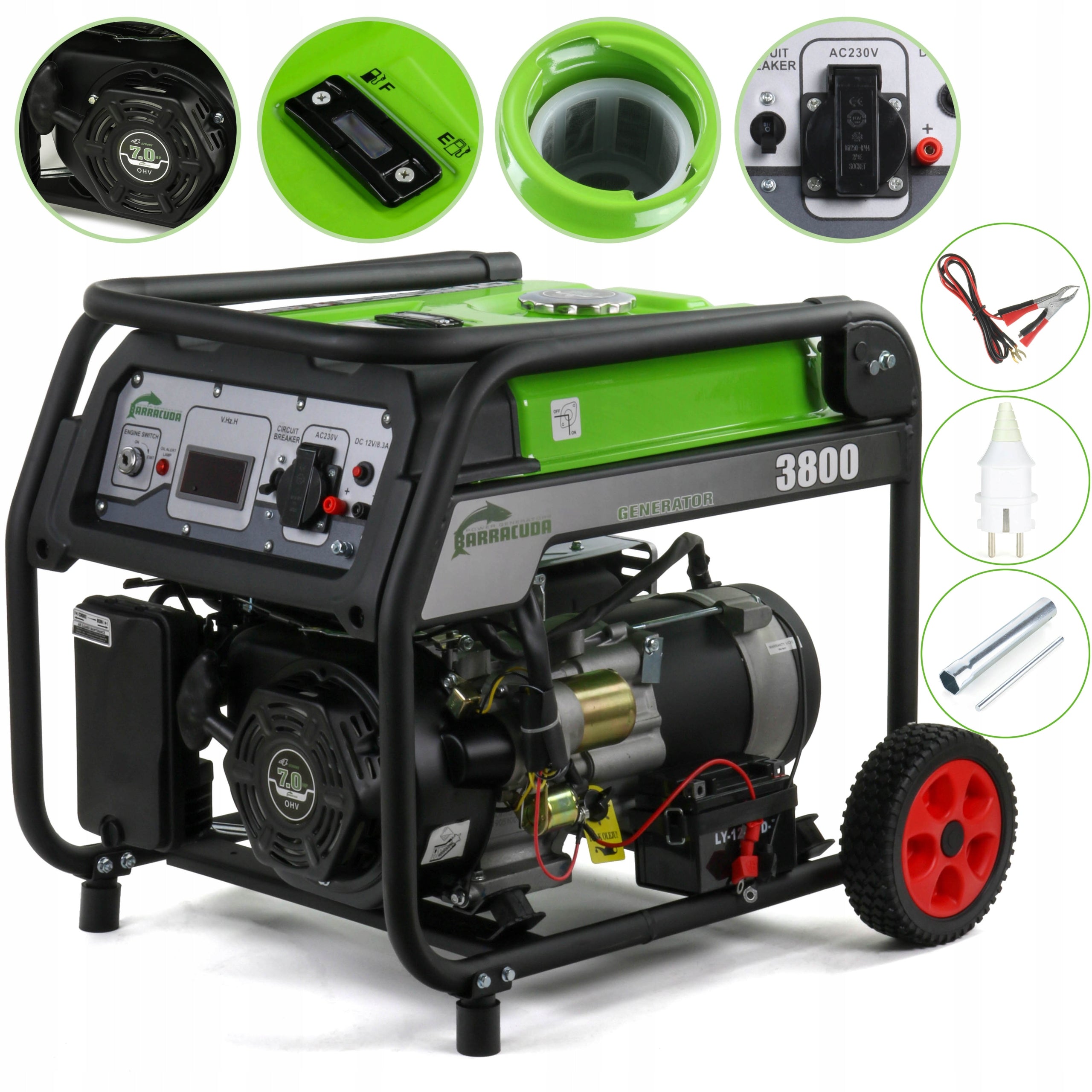 Generator set Barracuda 3800 3,8kW (4,75kVA ) 230V AVR Petrol LPG Brand Barracuda