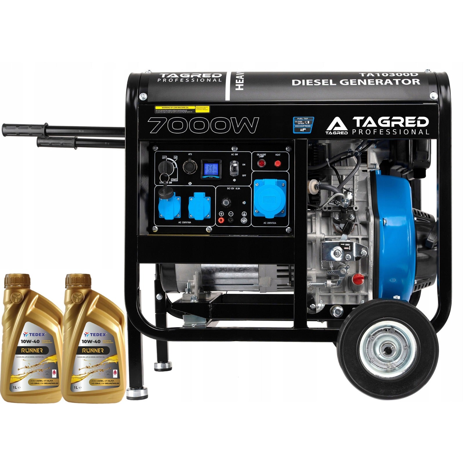Generator set DIESEL 7000W 3x230V socket 32A ATS AVR Mobile 2xOil