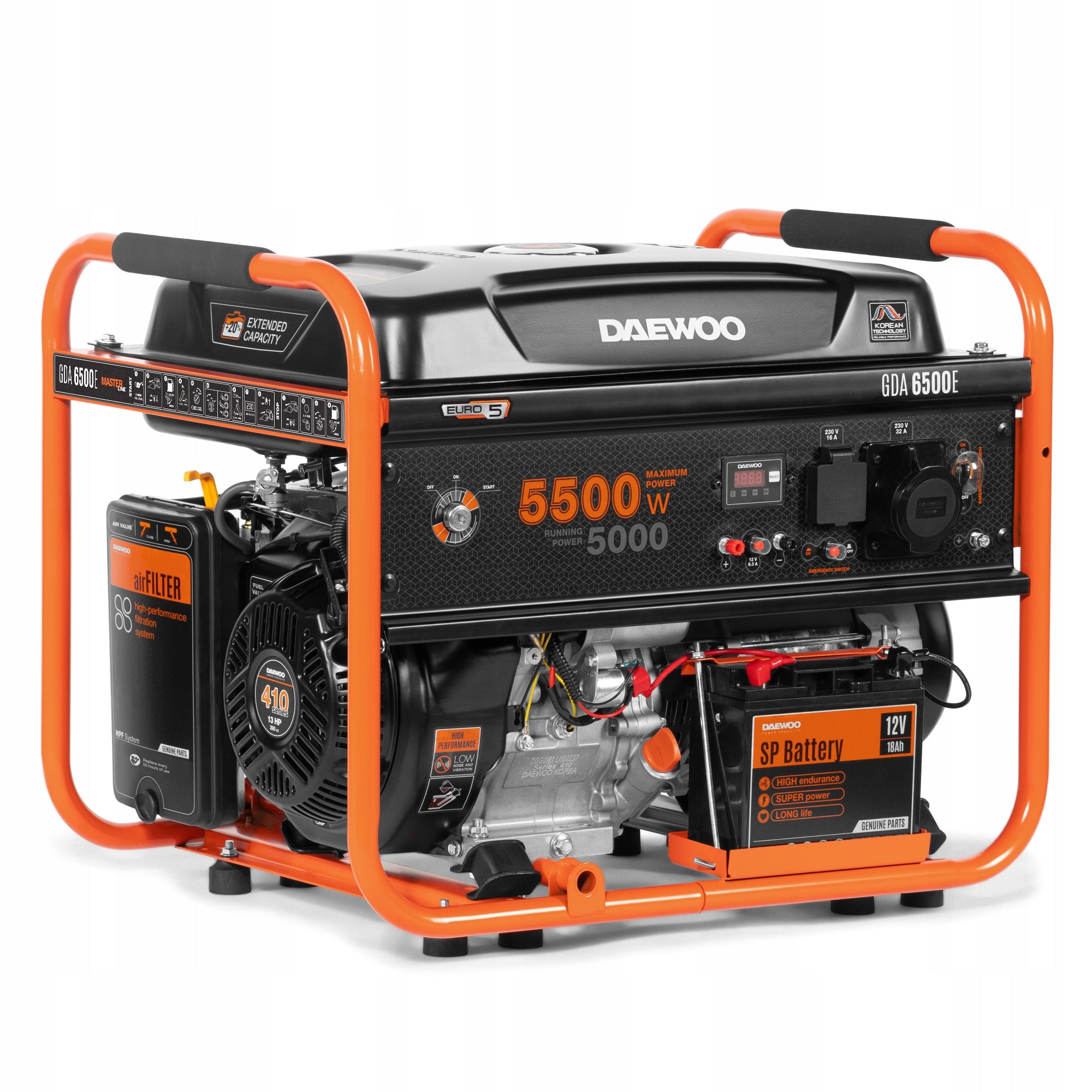 Generator set Generator DAEWOO GDA 6500E 5.5kW 13KM 230V E-start AVR