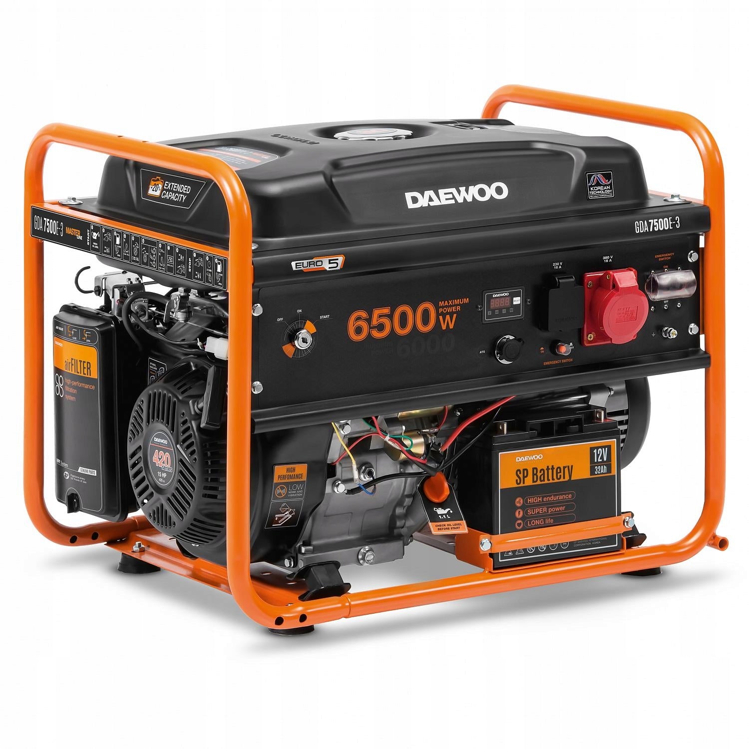 Generator set Generator DAEWOO GDA 7500E-3 6.5kW 15KM 400V E-start