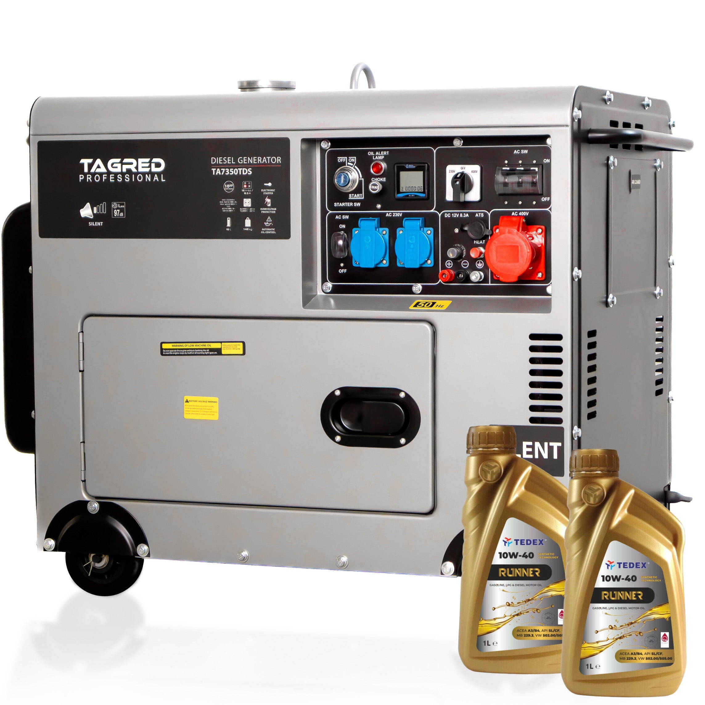 Generator set TAGRED 7350W 230/400V 5000W AVR Silent Diesel + 2xOIL