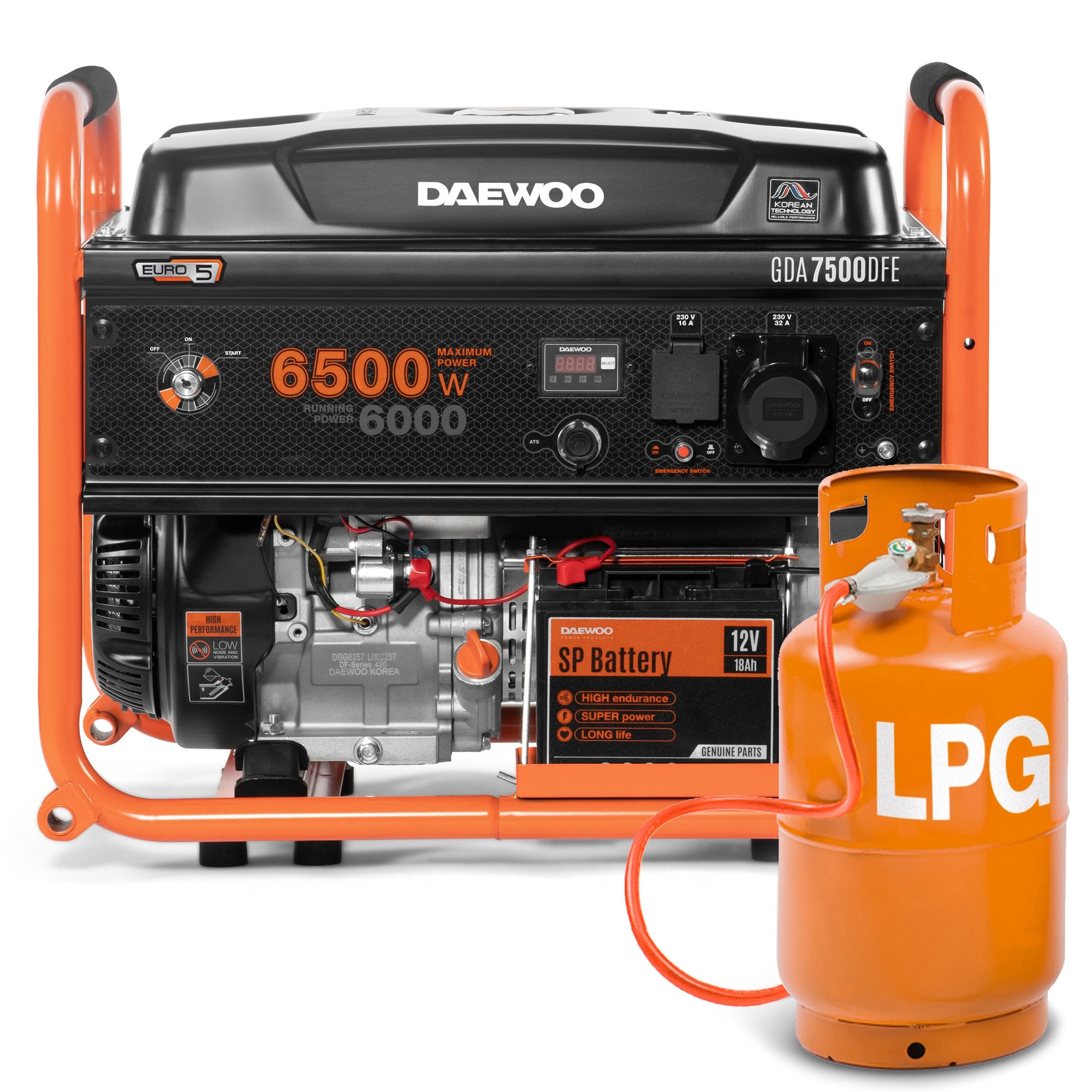 Generator set gas/petrol Generator DAEWOO GDA7500DFE 6.5kW 230V AVR