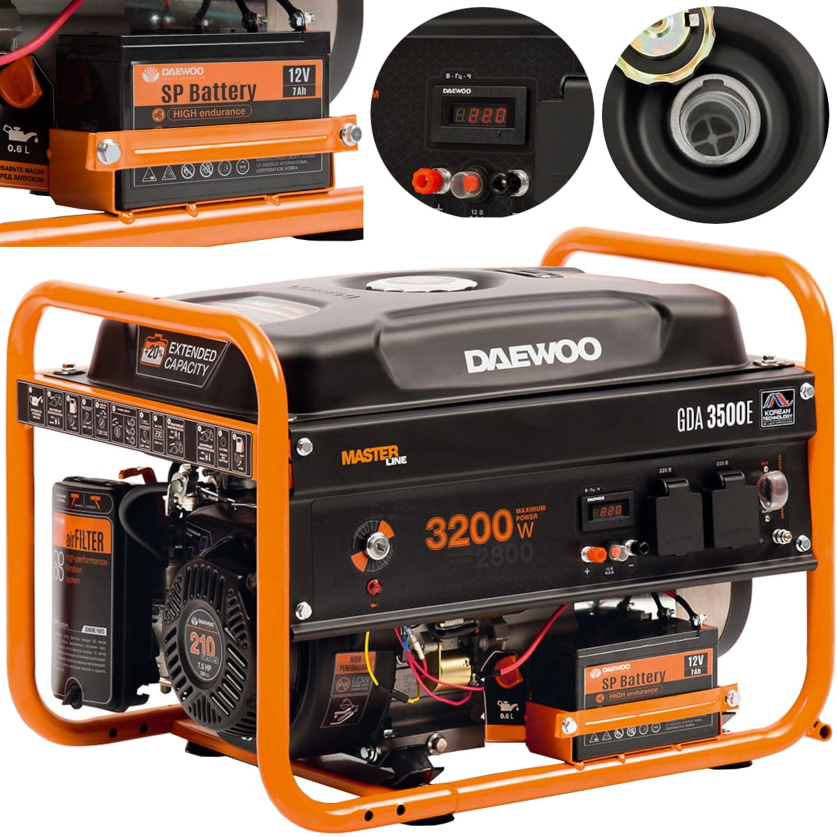 Generator set portable single-phase Daewoo 3500 W petrol