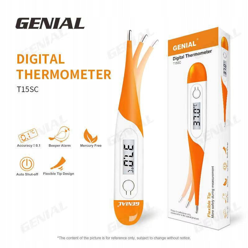Genial Electronic Thermometer with Soft Tip, Orange