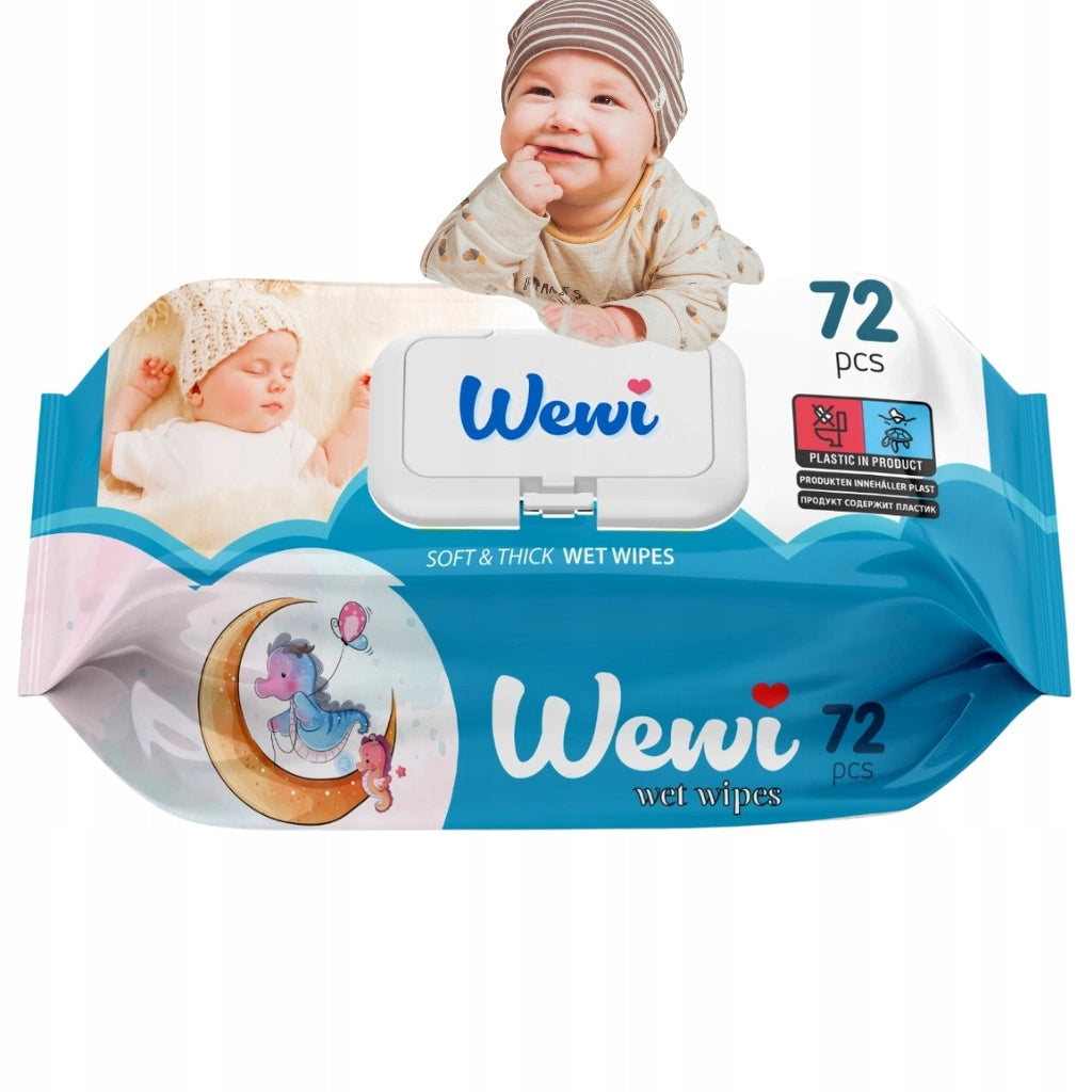 Gentle Moisturized Wipes for Infants and Children Wewi Baby 72 pcs.x12 Packaging status original