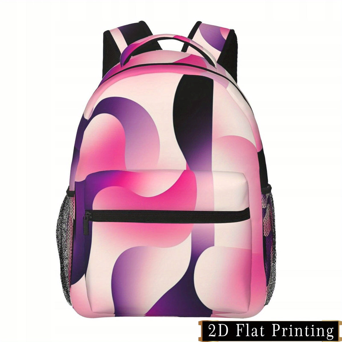 Geometric Print Laptop Backpack with Padded Straps for Travel