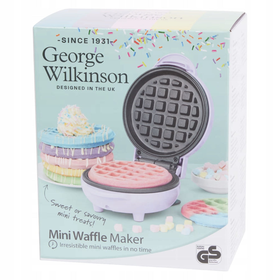 George Wilkinson 550W pastel purple mini waffle maker, perfect as a gift Packaging status original