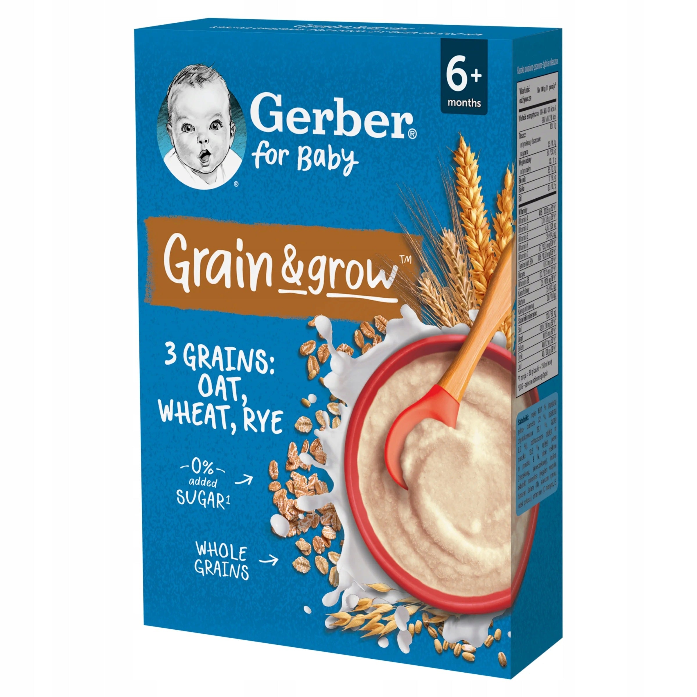 Gerber Grain grow Oatmeal Porridge Milk Rye after 6 Months Onwards 200 g
