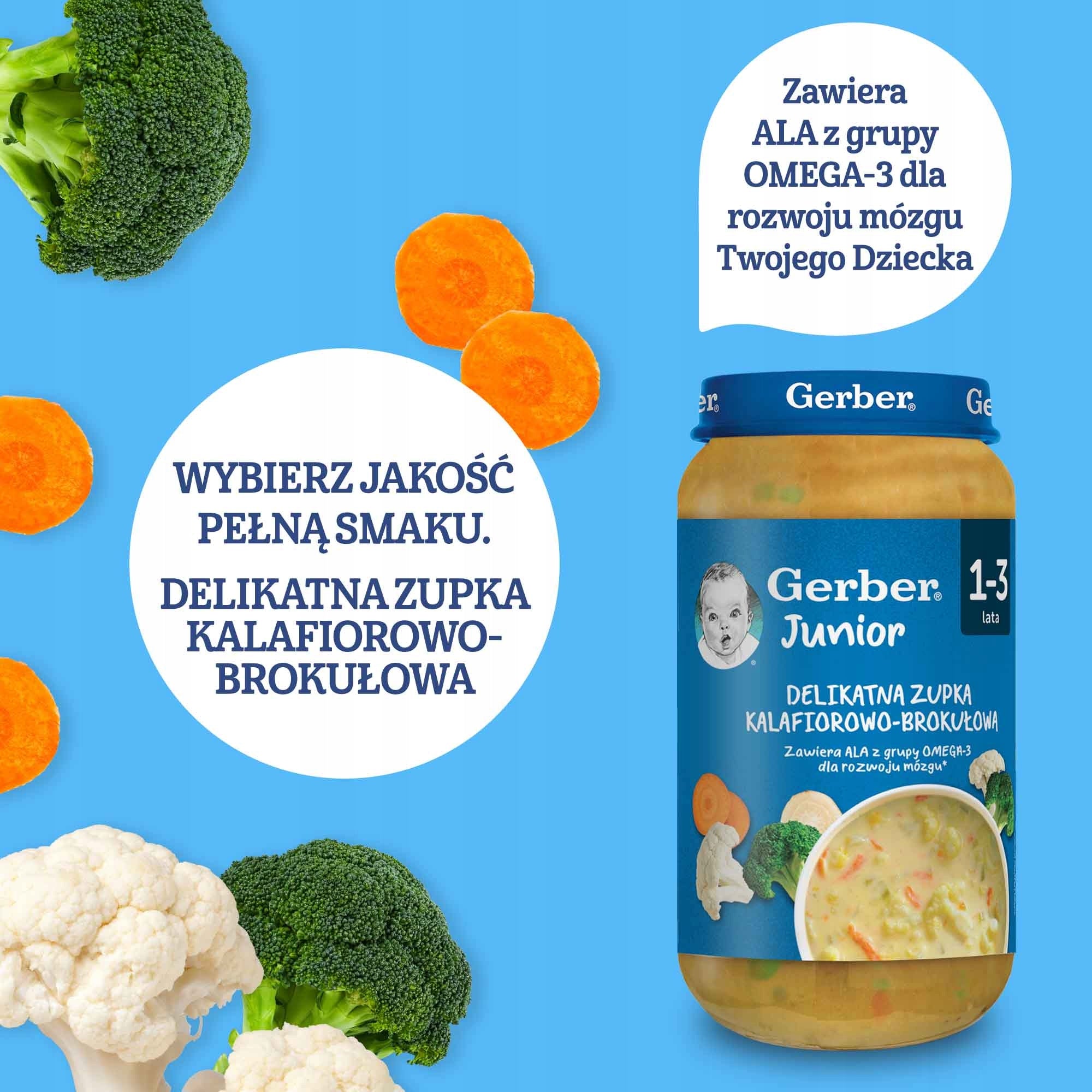 Gerber Junior Delicate cauliflower-broccoli soup 1-3 years 250 g Manufacturer code 8445291662322
