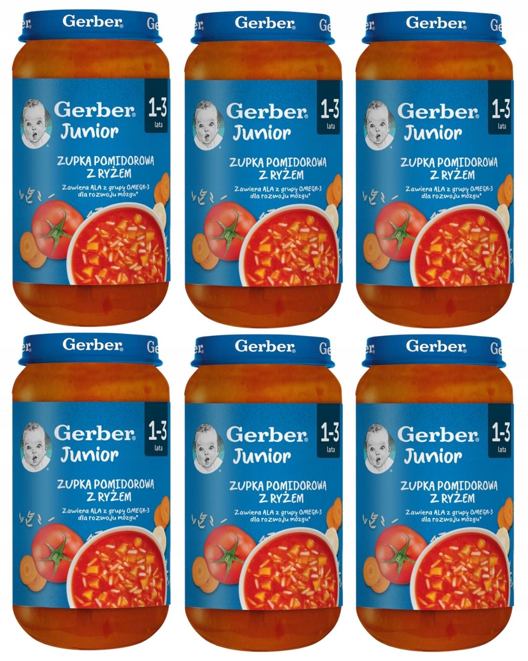 Gerber Junior Tomato Soup with Rice 1-3 Years 6x250 g