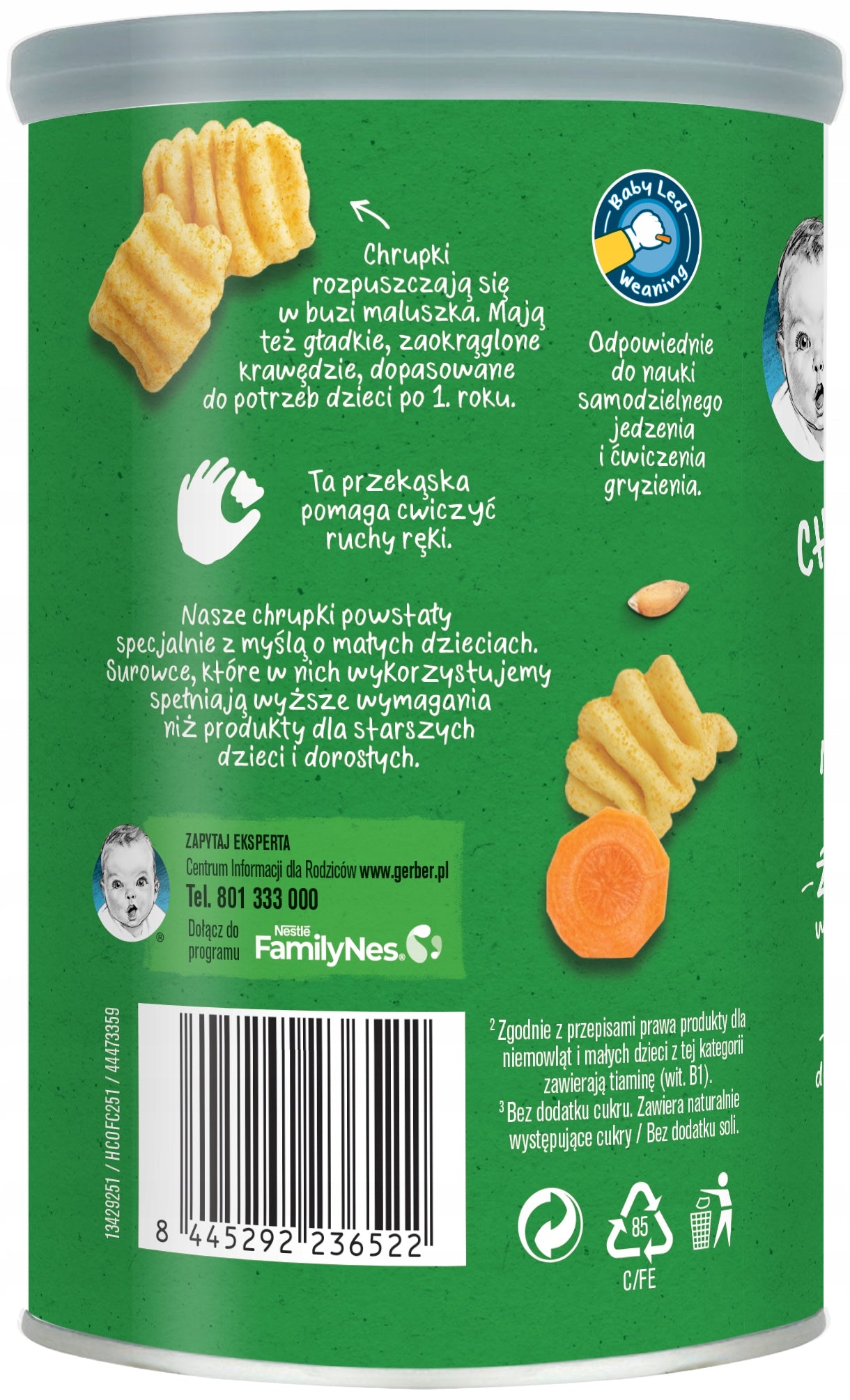 Gerber Organic Crispy Waves Crisps for Children Apple Carrot 35g Packaging status original