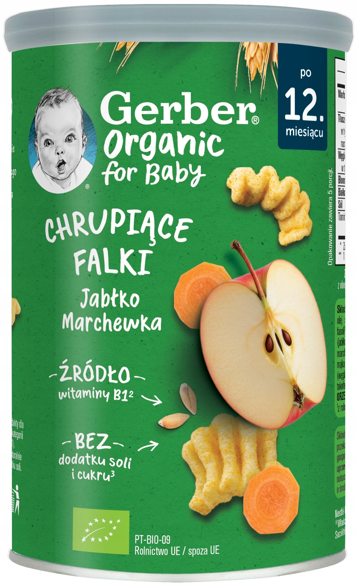Gerber Organic Crispy Waves Crisps for Children Apple Carrot 35g