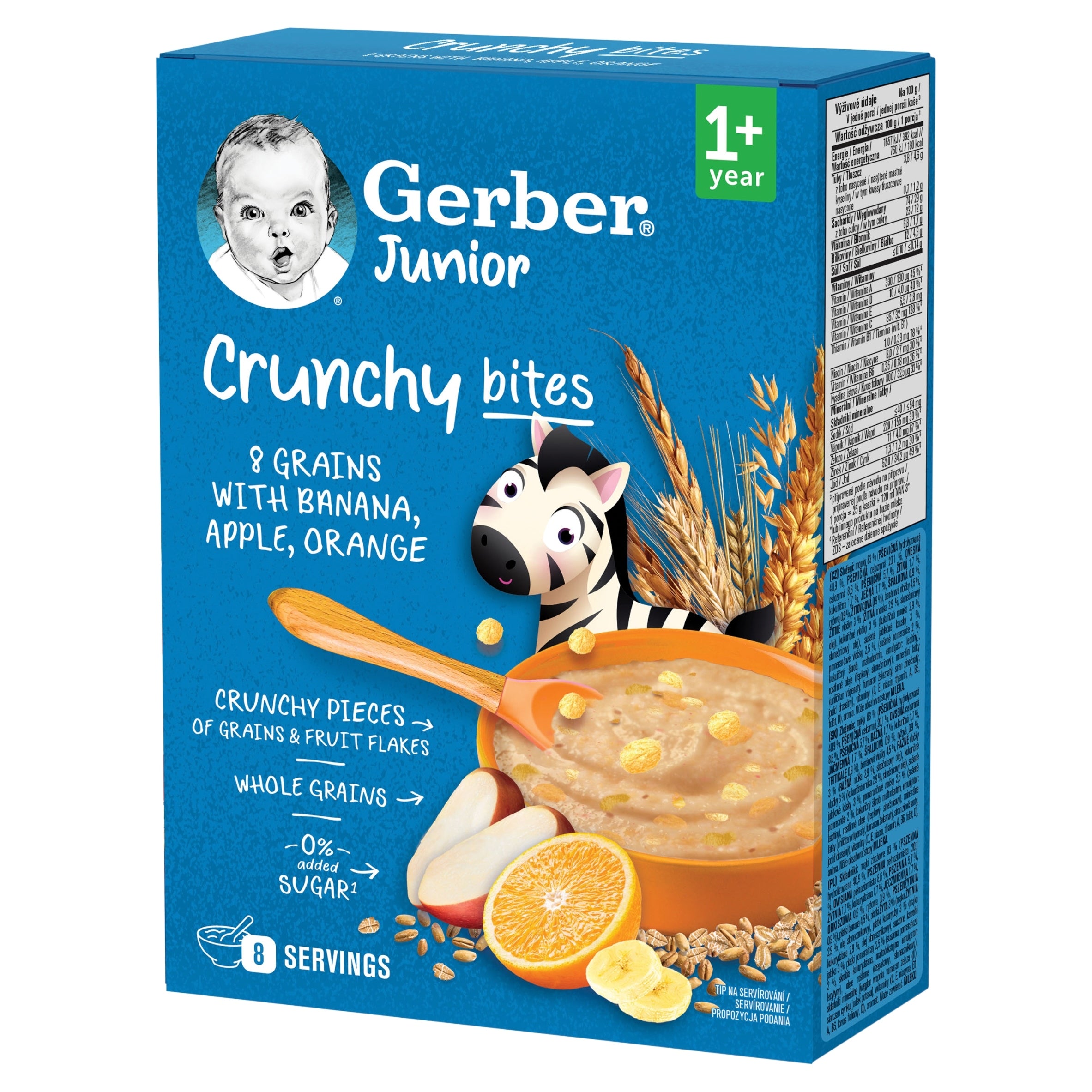 Gerber Porridge 8 Cereals with Banana Apple and Orange 200 g 12m+ 09.2026 Medical device no