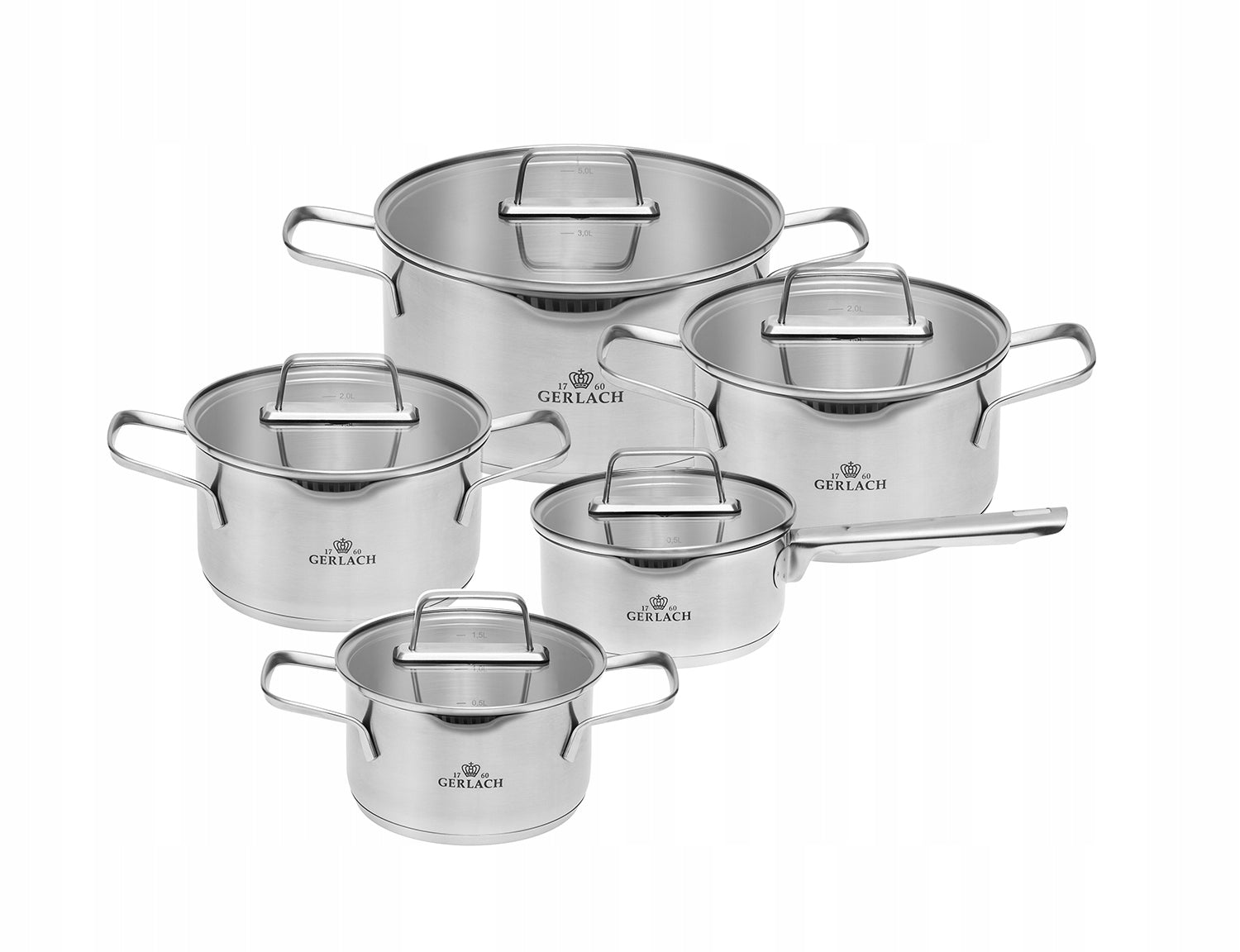 Gerlach Set of pots 10 el. AMBIENTE Induction Color silver