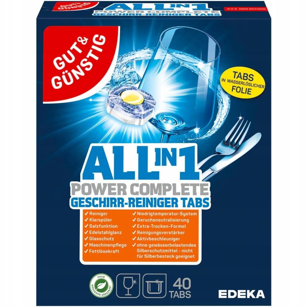 German Dishwasher Tablets G&G All in 1 40pcs