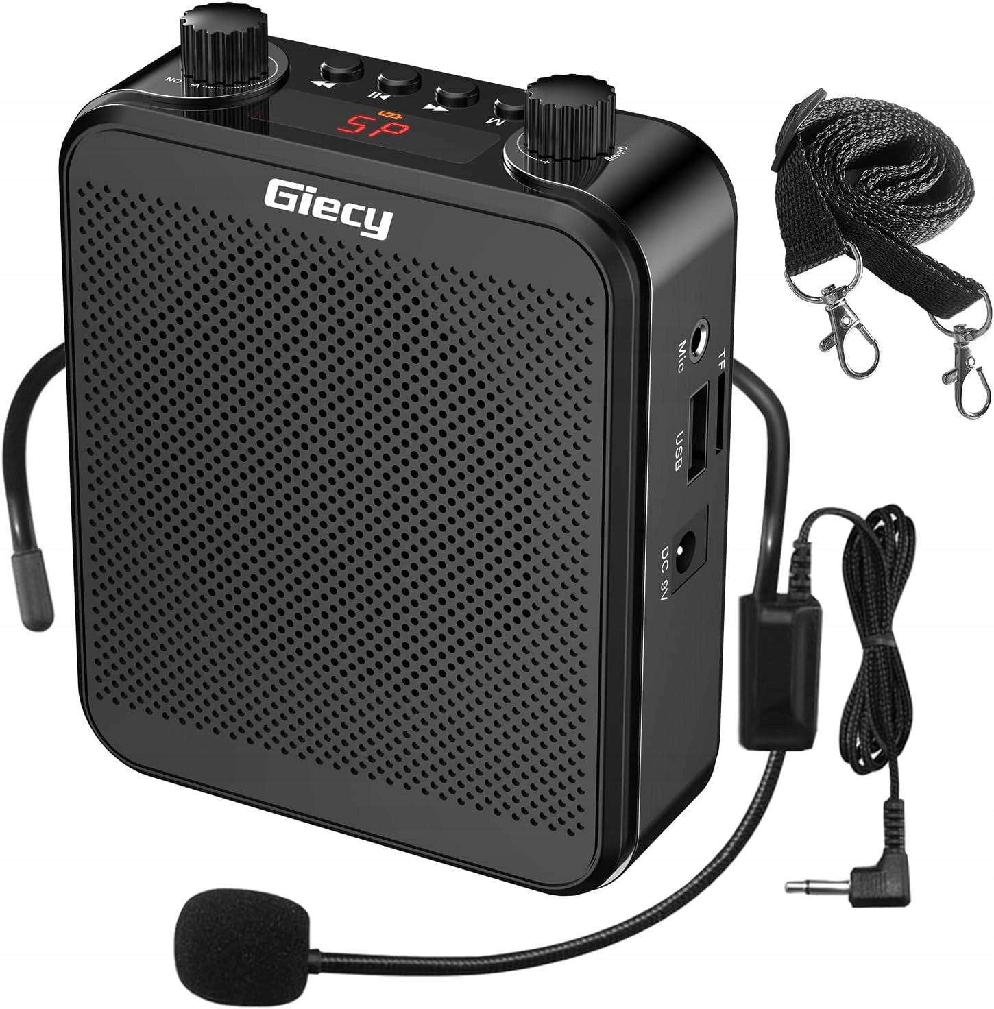Giecy 30W Voice Amplifier with Mic 2800mAh for Teachers/Guides (Black)