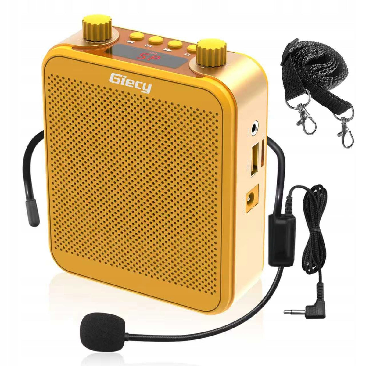 Giecy 30W Voice Amplifier with Mic 2800mAh for Teachers/Guides (Yellow)