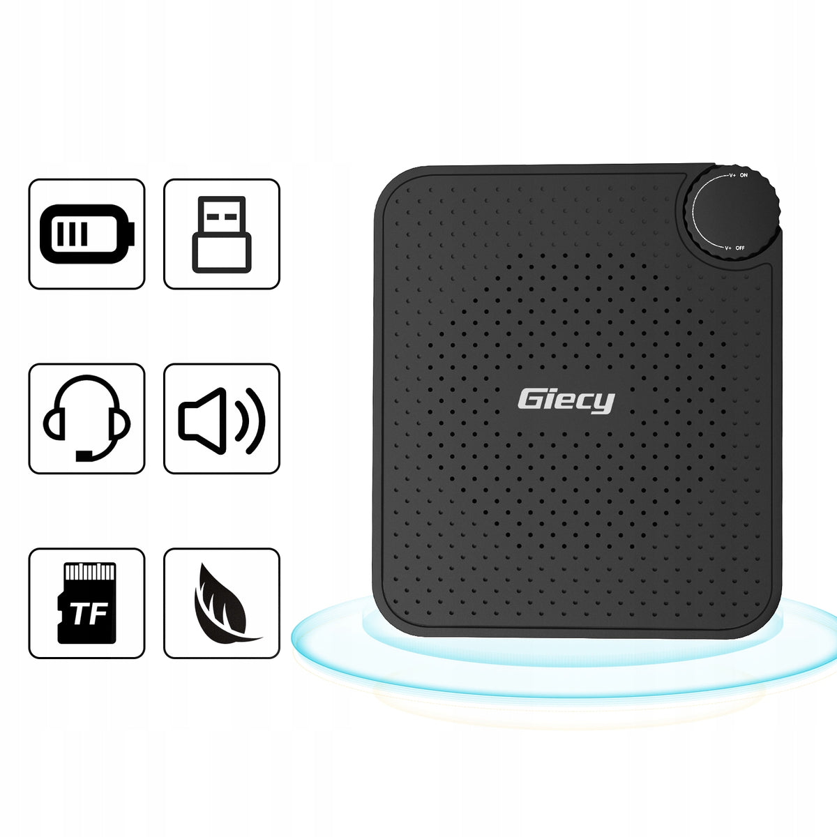 Giecy Portable Voice Amplifier Microphone 15W Rechargeable Battery 2600mAh Manufacturer code PL-S300-BK