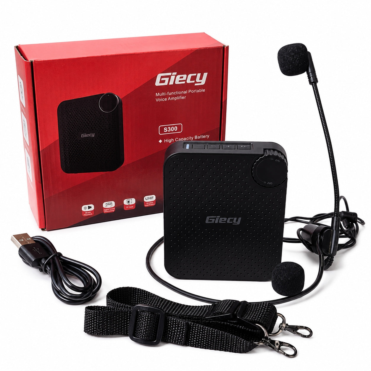 Giecy S300 voice amplifier with portable microphone