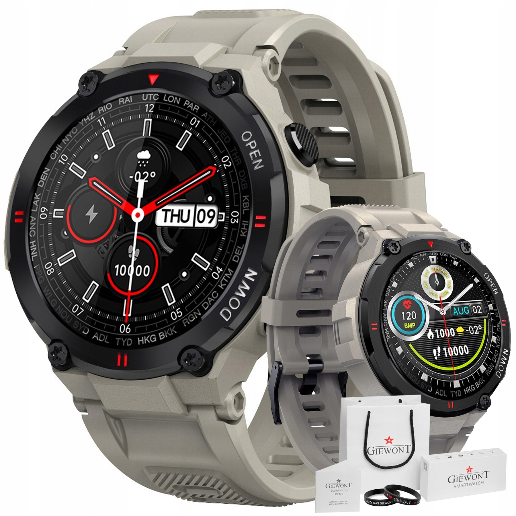 Giewont Focus SmartCall GW430-2 smartwatch - Stone