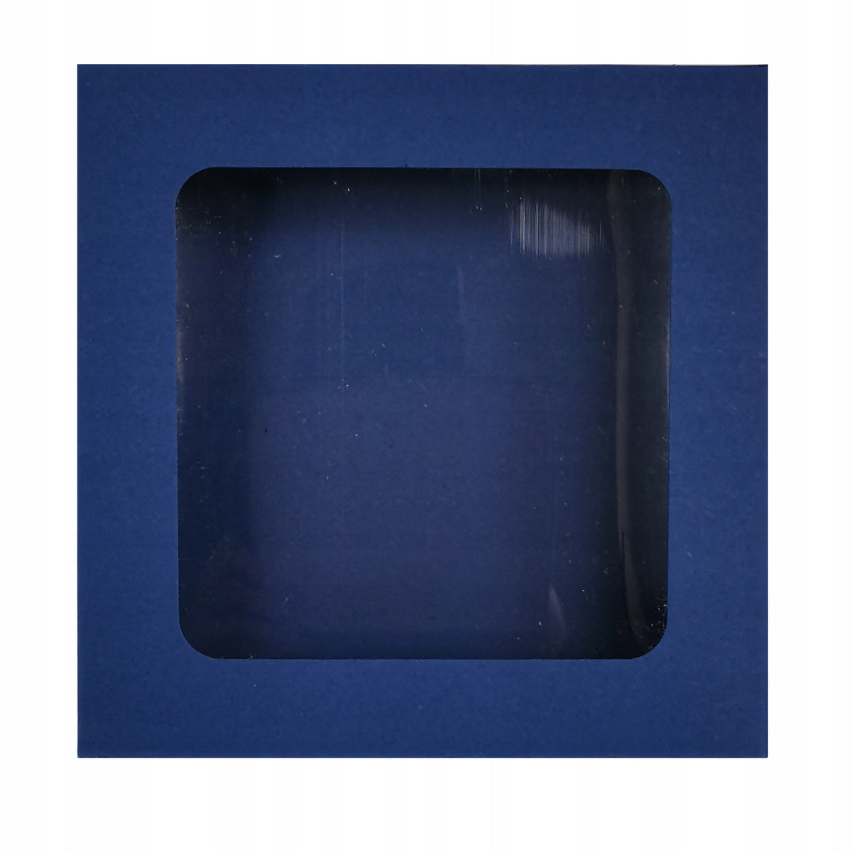 Gift Box Navy Blue with Window, Cardboard, Decorative, 13x13x3 cm