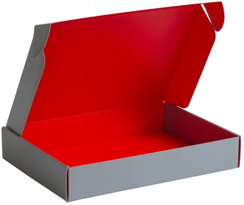 Gift Box Silver Red Elegant Cardboard