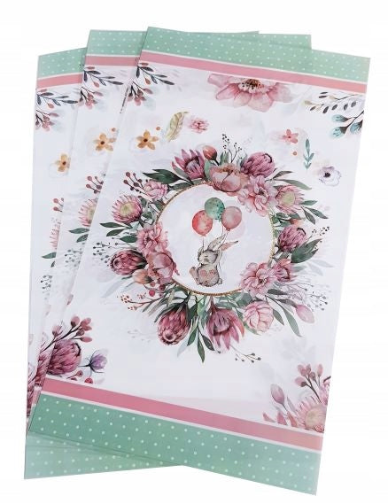 Gift bags CELLOPHANE FLOWERS print 20x35 25 pcs.