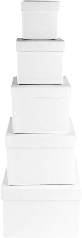 Gift boxes with lid, set of 5, 5 different sizes