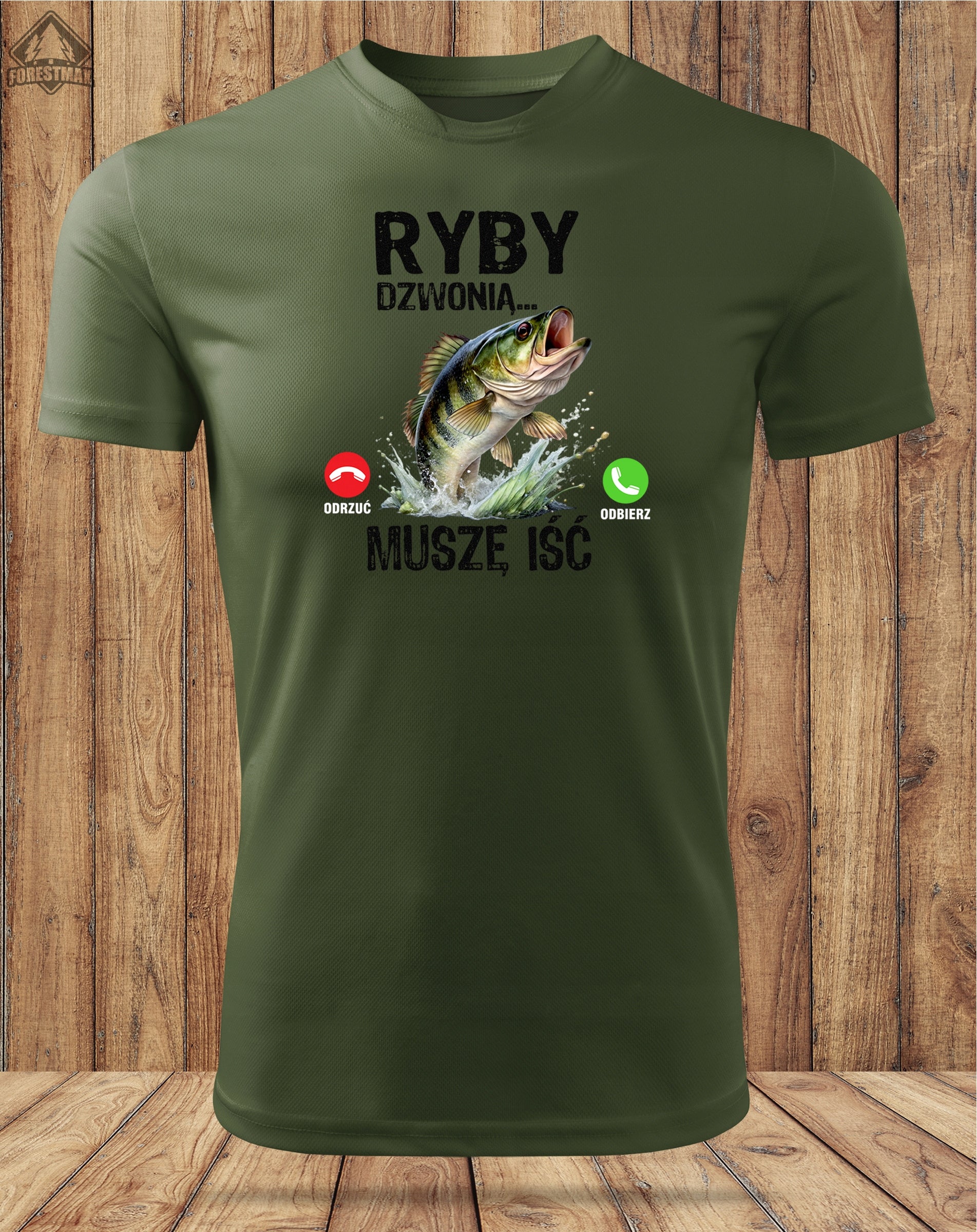 Gift for Dad Grandpa fishing shirt khaki print FISH CALL Size XXL