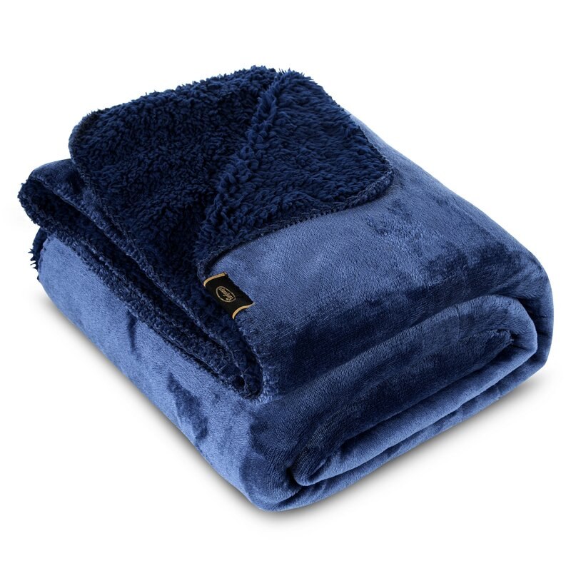 Gift soft BLANKET bedspread PLED double-sided TEDY 70X160 CM navy blue Manufacturer code 5903571464200