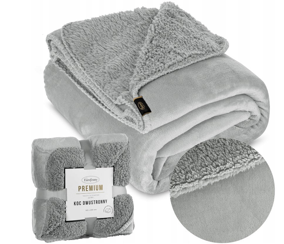 Gift soft BLANKET bedspread PLED double-sided TEDY 70X160 silver