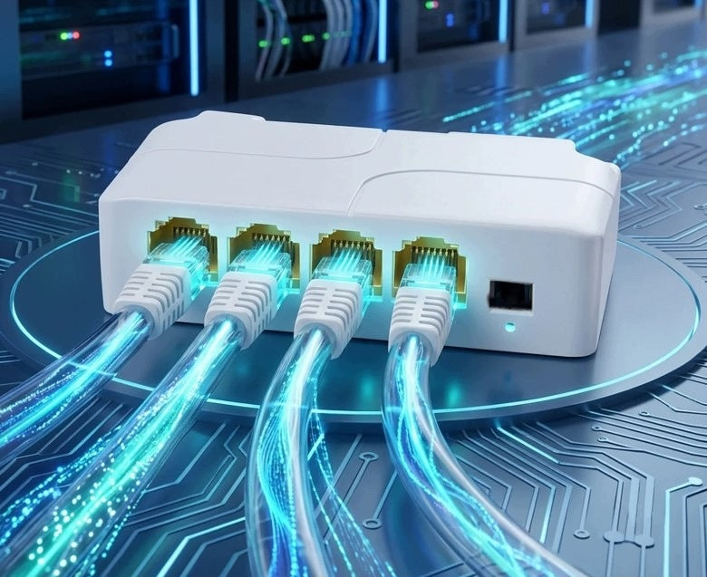 Gigabit 4-Port PoE Extender – IEEE 802.3af/at Repeater, Plug & Play Packaging status original