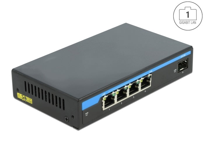 Gigabit Ethernet Switch 4x PoE + 1x SFP Delock 87765