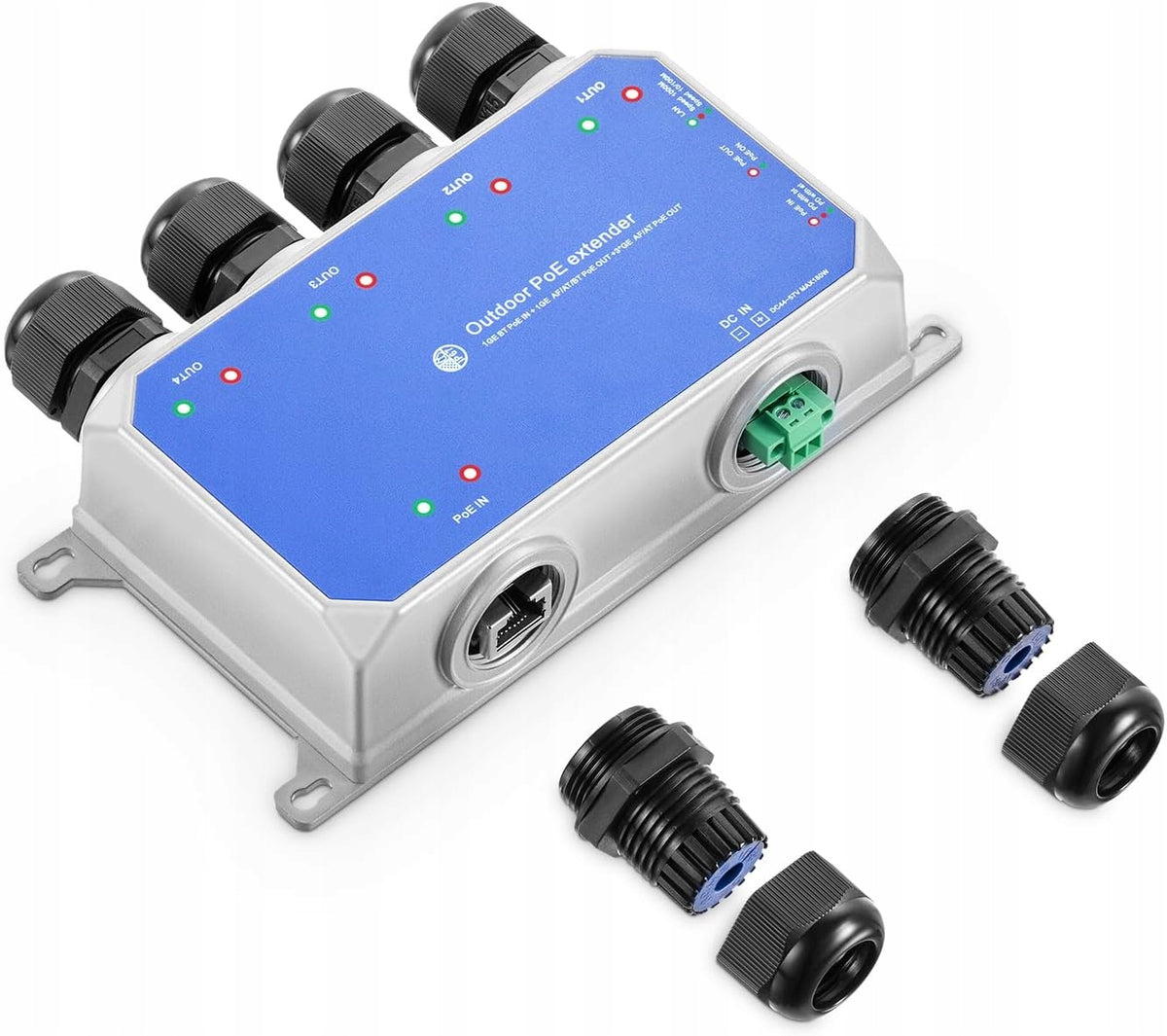 Gigabit PoE SWITCH SPLITTER IEEE 802.3 af/at/bt PoE 90 W
