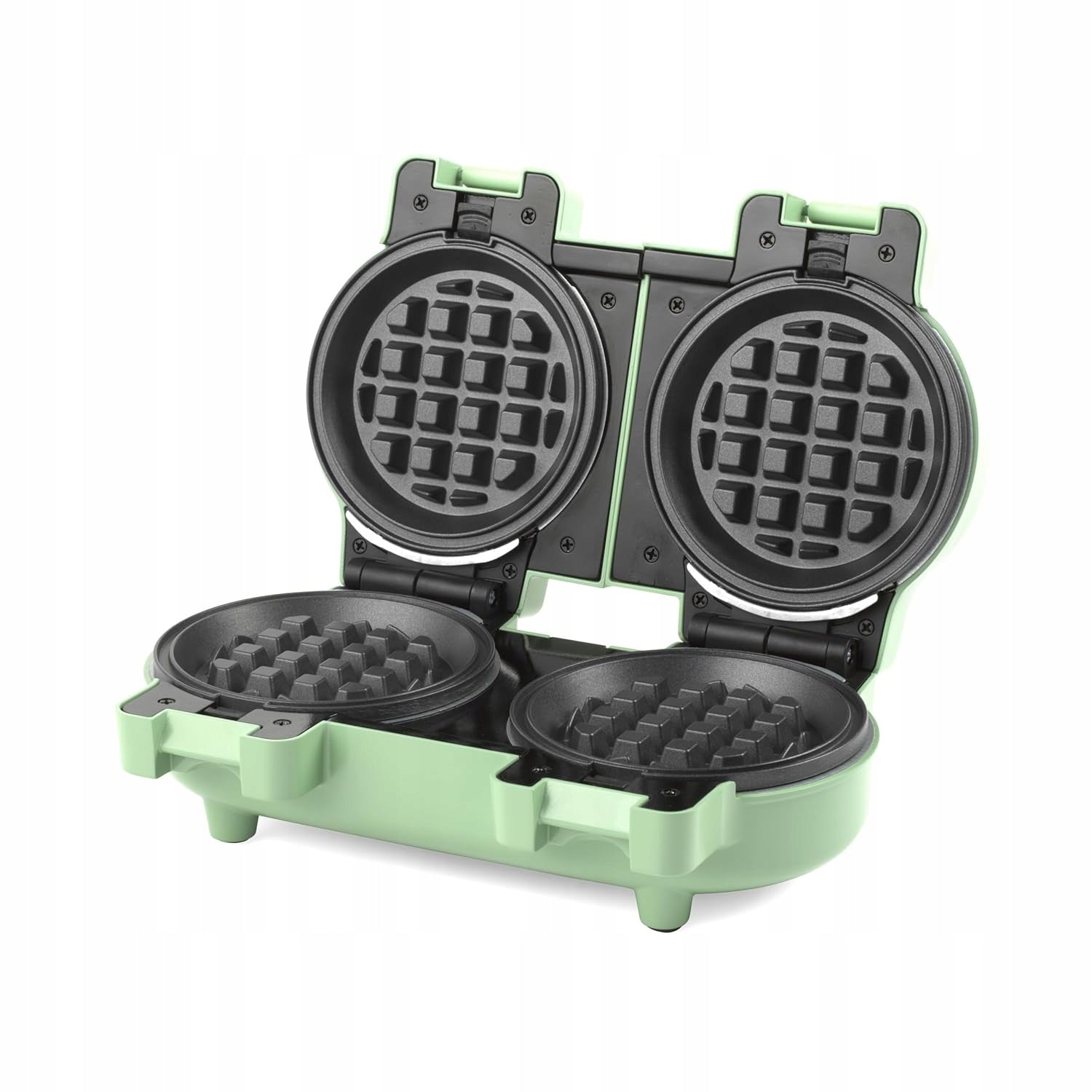 Giles Double Mini Compact Waffle Iron 1100W Pastel Green