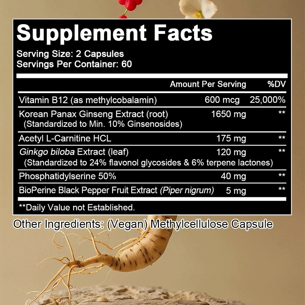 Ginkgo biloba + Korean ginseng (Panax ginseng) – ws Expiration date at least 1 year from the date of purchase