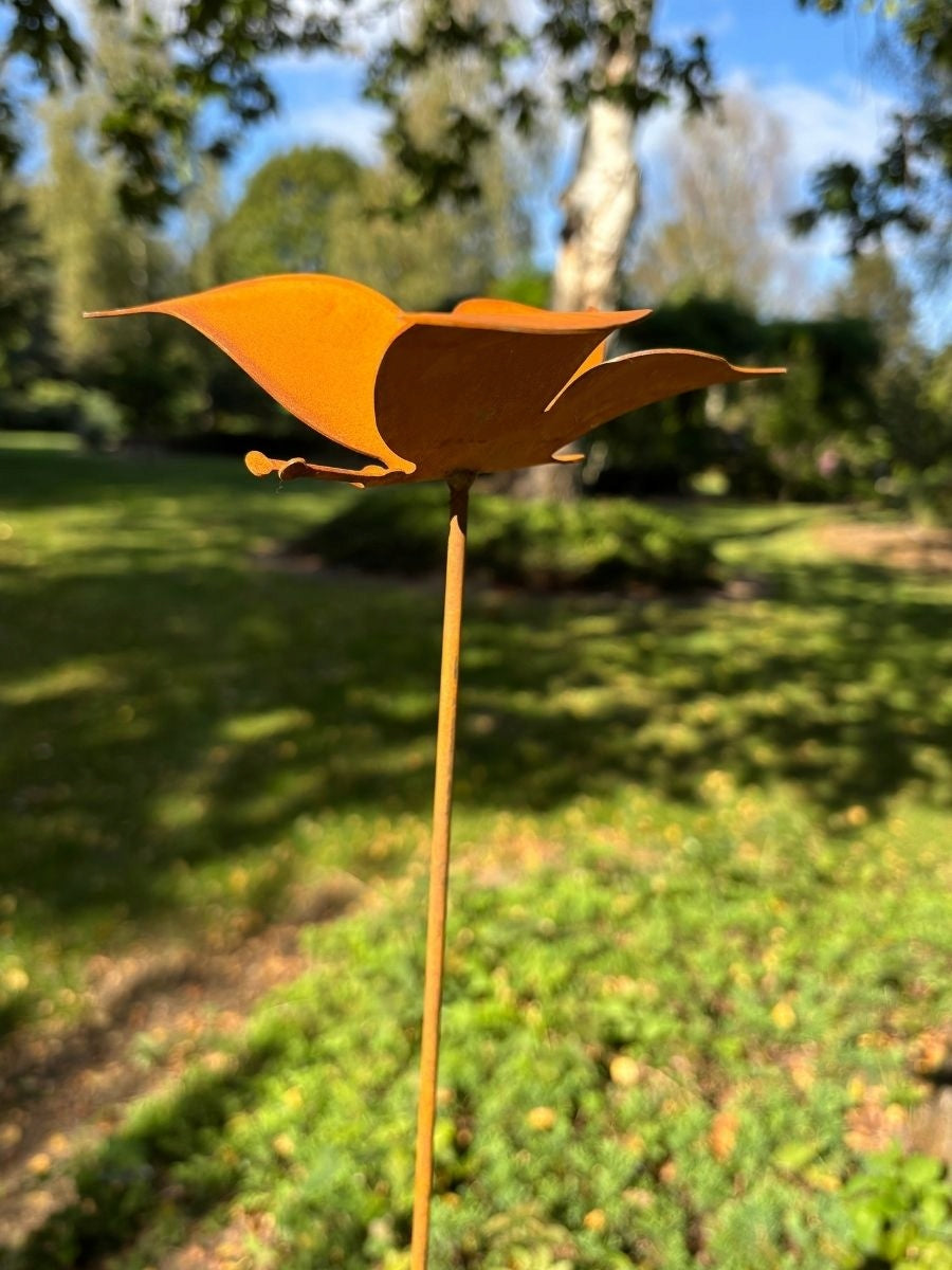 Ginko.Garden | Butterfly 3D on rod metal ornament for garden natural rust Manufacturer code 501.349.013-02