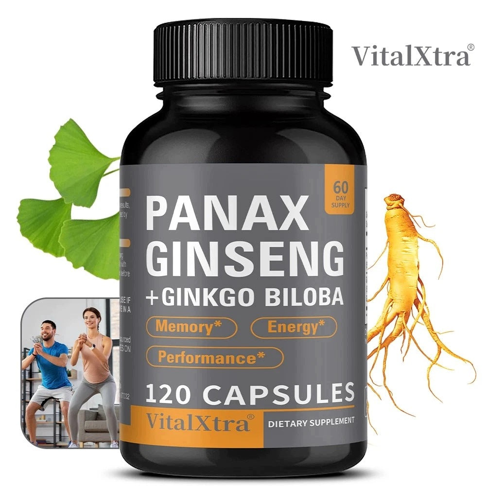 Ginseng capsules (Panax Ginseng) 945 mg and ginkgo biloba (Ginkg) Packaging status original