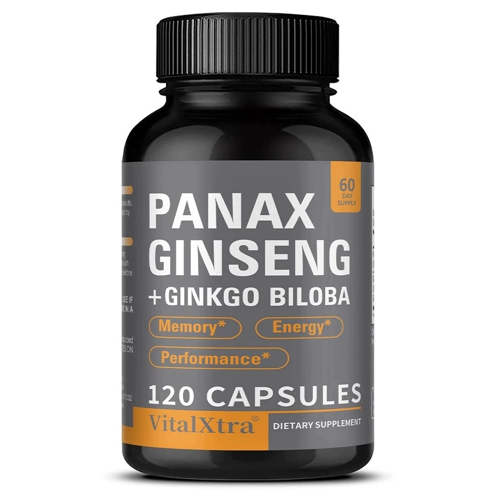 Ginseng capsules (Panax Ginseng) 945 mg and ginkgo biloba (Ginkg)
