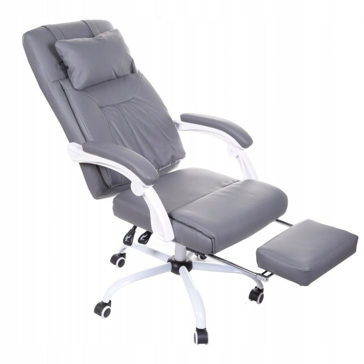 Giosedio Grey Swivel Chair with Footrest
