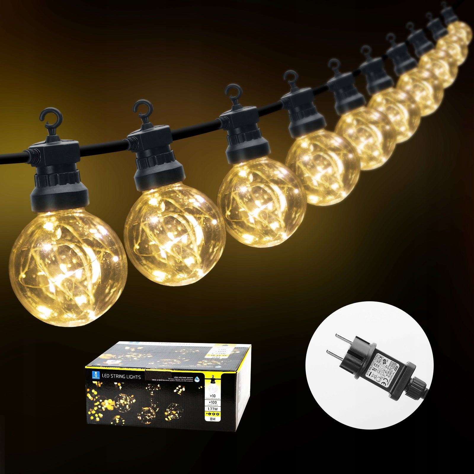 Outdoor 10LED Niedervolt-LED, 2W, 80lm, 8m, IP44 warmweiß 2700K, 208905 