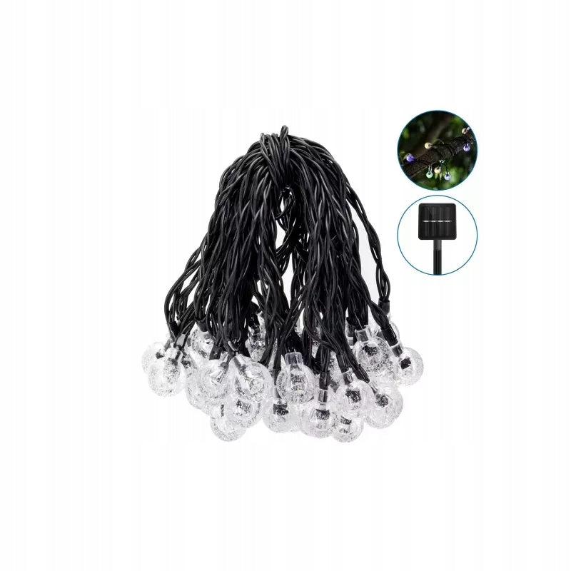 50-LED-String für den Außenbereich mit LED-Solarpanels, 12 m, IP65 RGBY mehrfarbig, 286712 