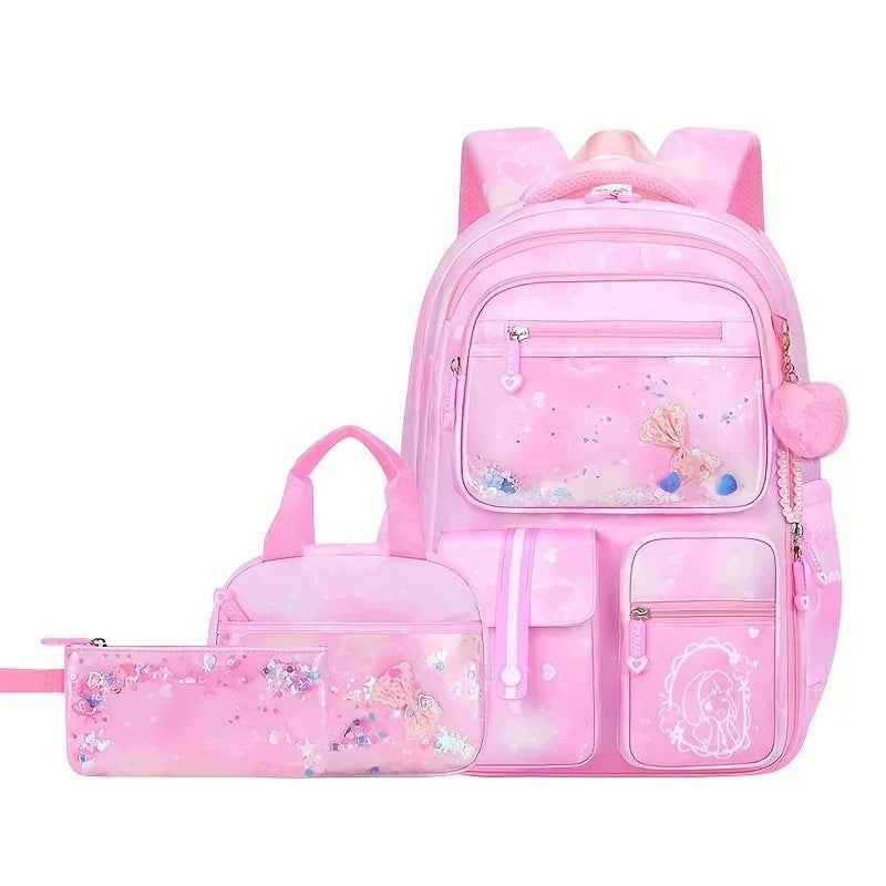 Girls' 3-Piece School Backpack Set Sweet Cute