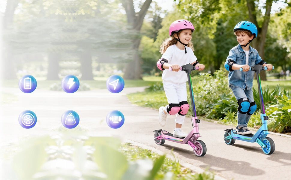 Girls Electric Scooter for Kids YIQIFA U8 130W 16km/h Folding Engine power 130 W