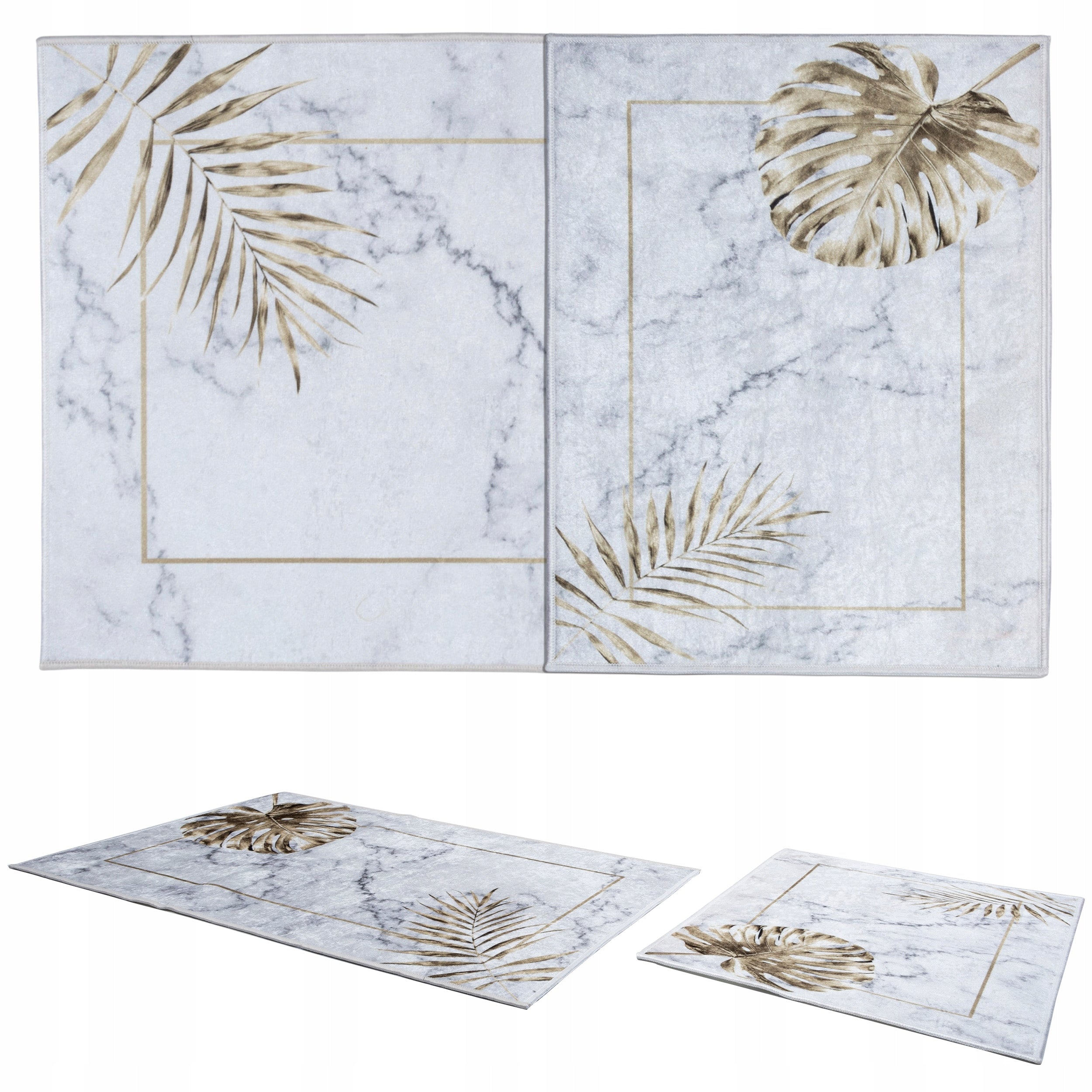 Glamour Bathroom Set 2 Pieces Bathroom Rug Set Anti-Slip Packaging status original