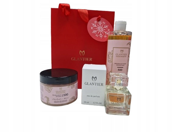 Glantier 500 Set for her (perfume, cleansing oil, peeling, bag)