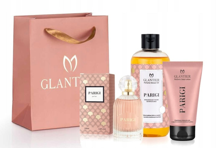 Glantier Parigi Set: Perfume 100 ml + Washing Oil + Lotion + Bag