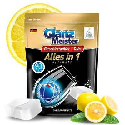 Glanz Meister Alles in 1 Ultimate Dishwasher Tablets 90 Pack Lemon